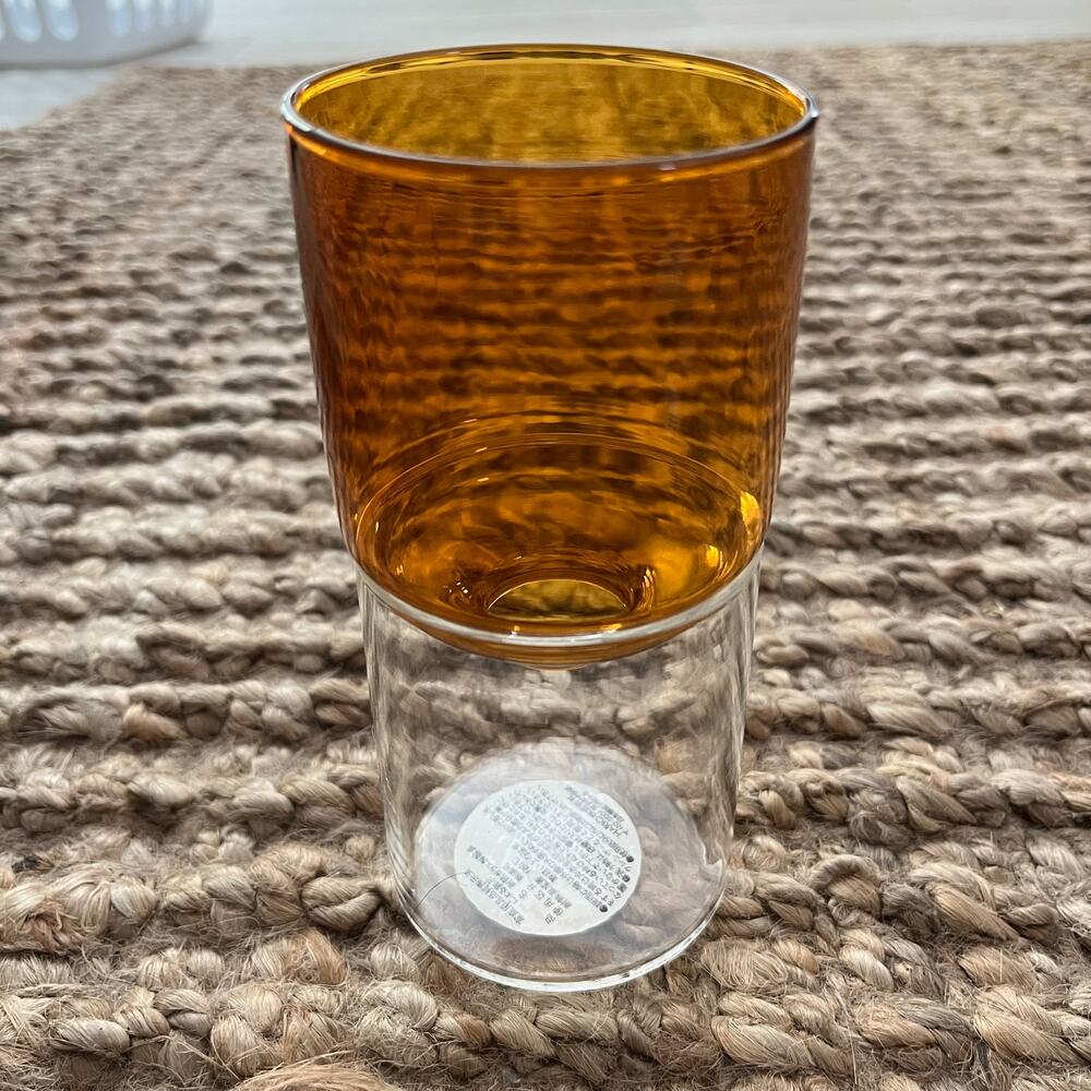HARIO GK-200 Glass Flower Vase Amber Clear 200ml Made in Japan NWT in Box